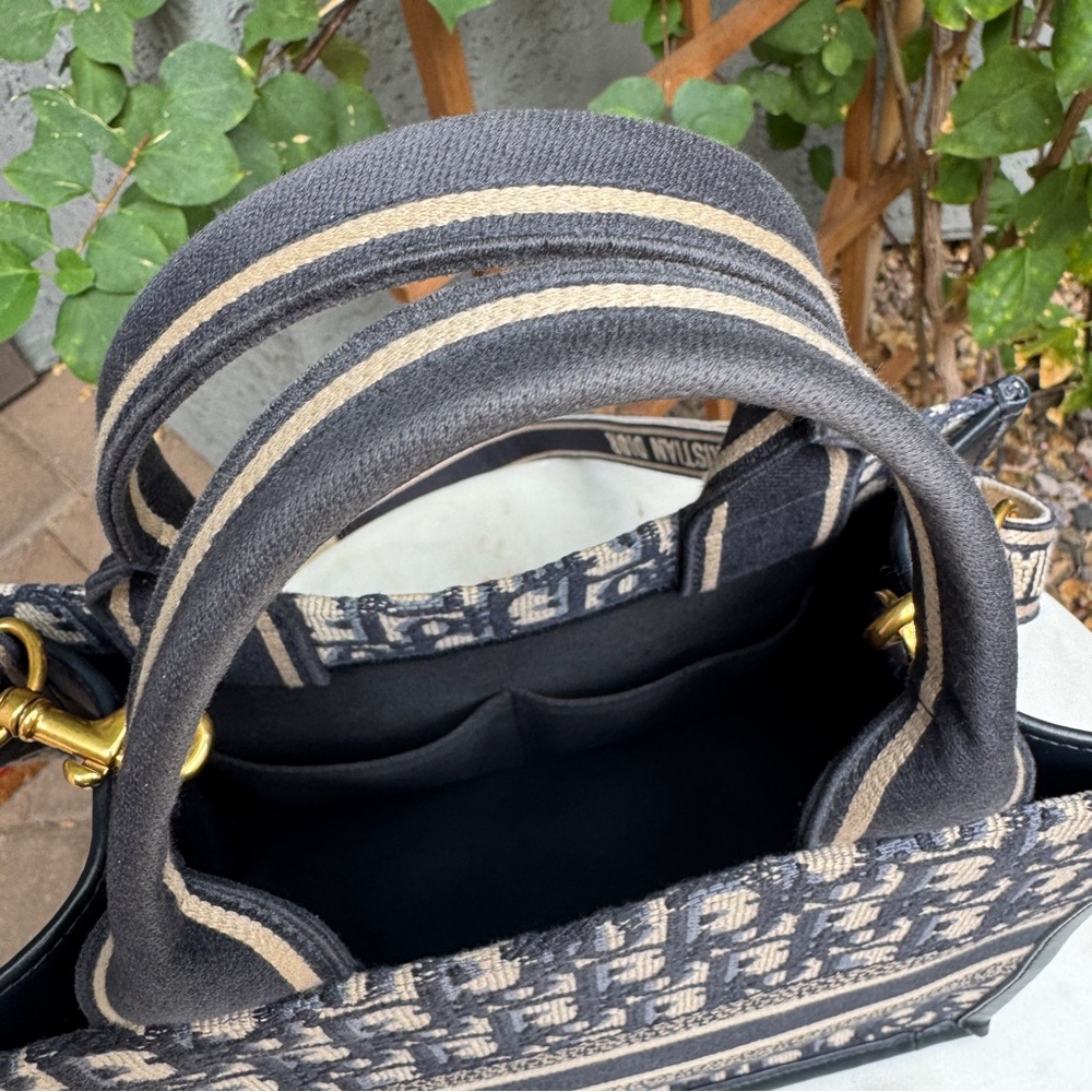 Christian Dior Oblique Embroidery and Calfskin Small Book Tote - Picture 7 of 15
